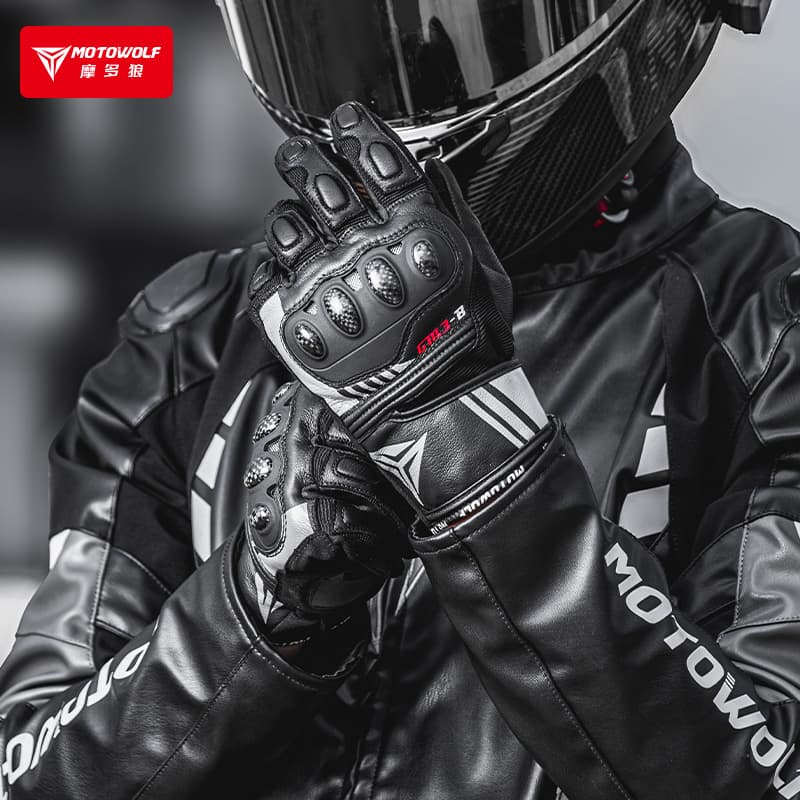 MOTOWOLF Leather Riding Gloves (GM3-B)