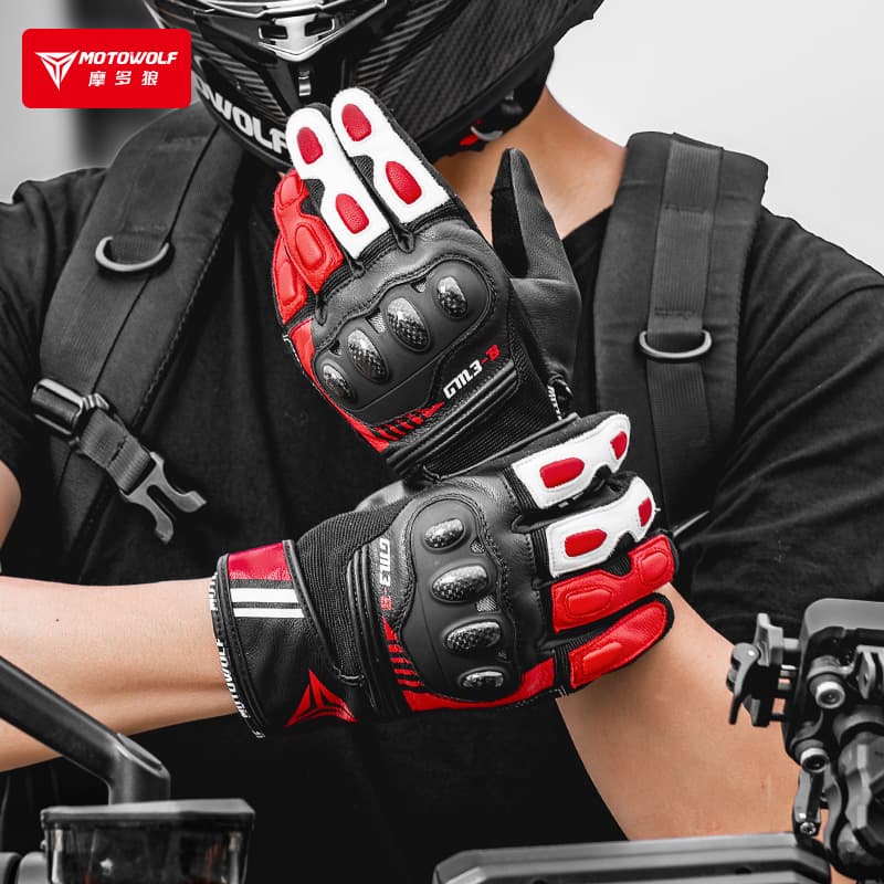 MOTOWOLF Leather Riding Gloves (GM3-B)