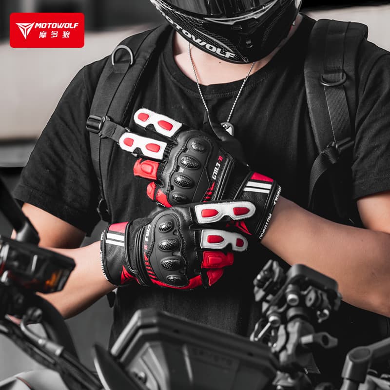 MOTOWOLF Leather Riding Gloves (GM3-B)