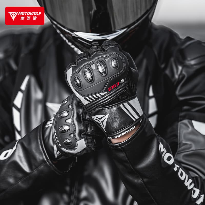 MOTOWOLF Leather Riding Gloves (GM3-B)