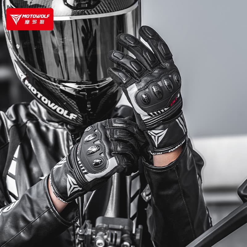 MOTOWOLF Leather Riding Gloves (GM3-B)