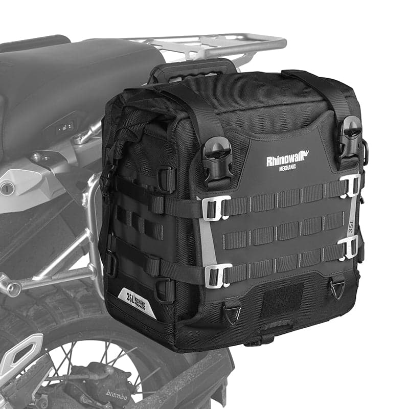 RHINO WALK Motorcycle Side Bag – Quick Release Waterproof Saddlebag(Mechanic series)
