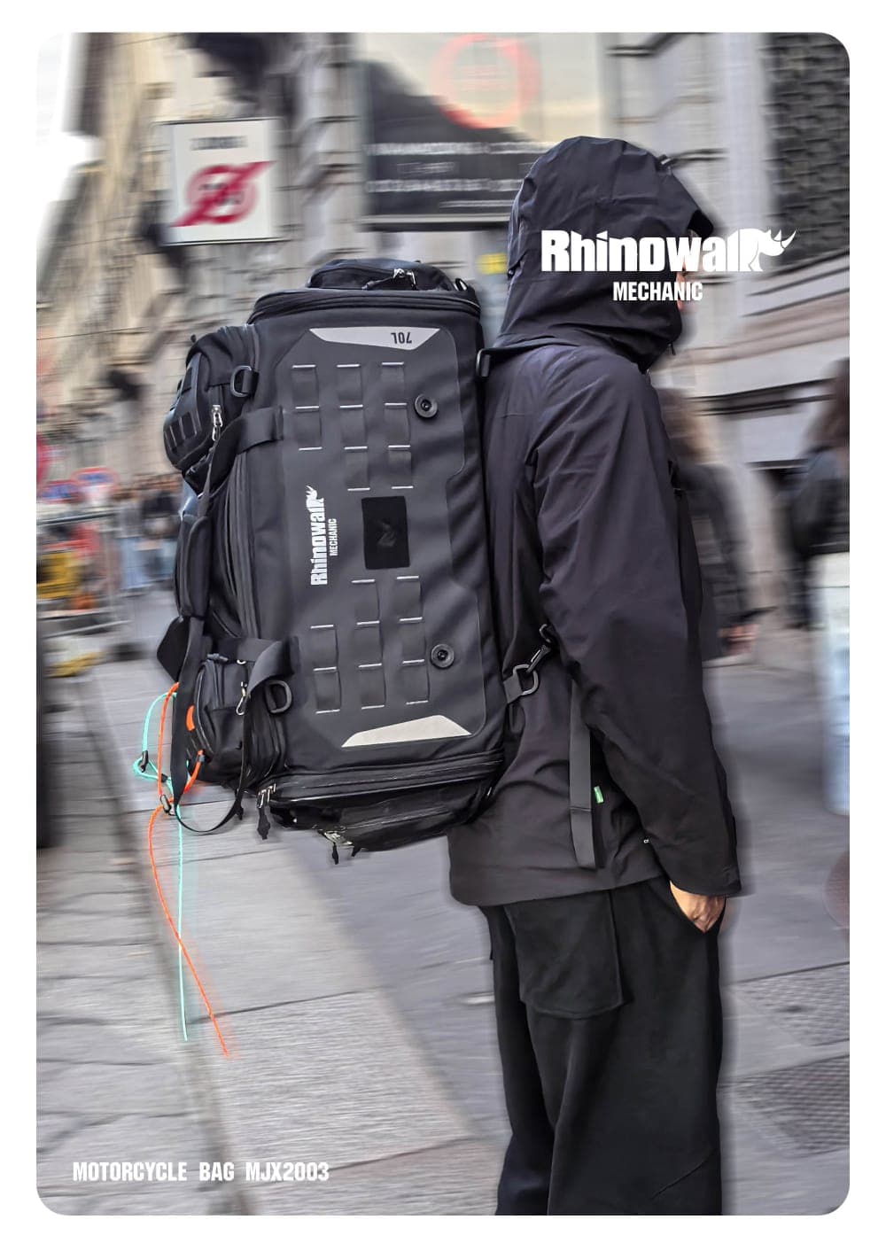 Rhino Walk Motorcycle Tail Bag – Waterproof Touring Seat Bag( 50-70 ltrs)