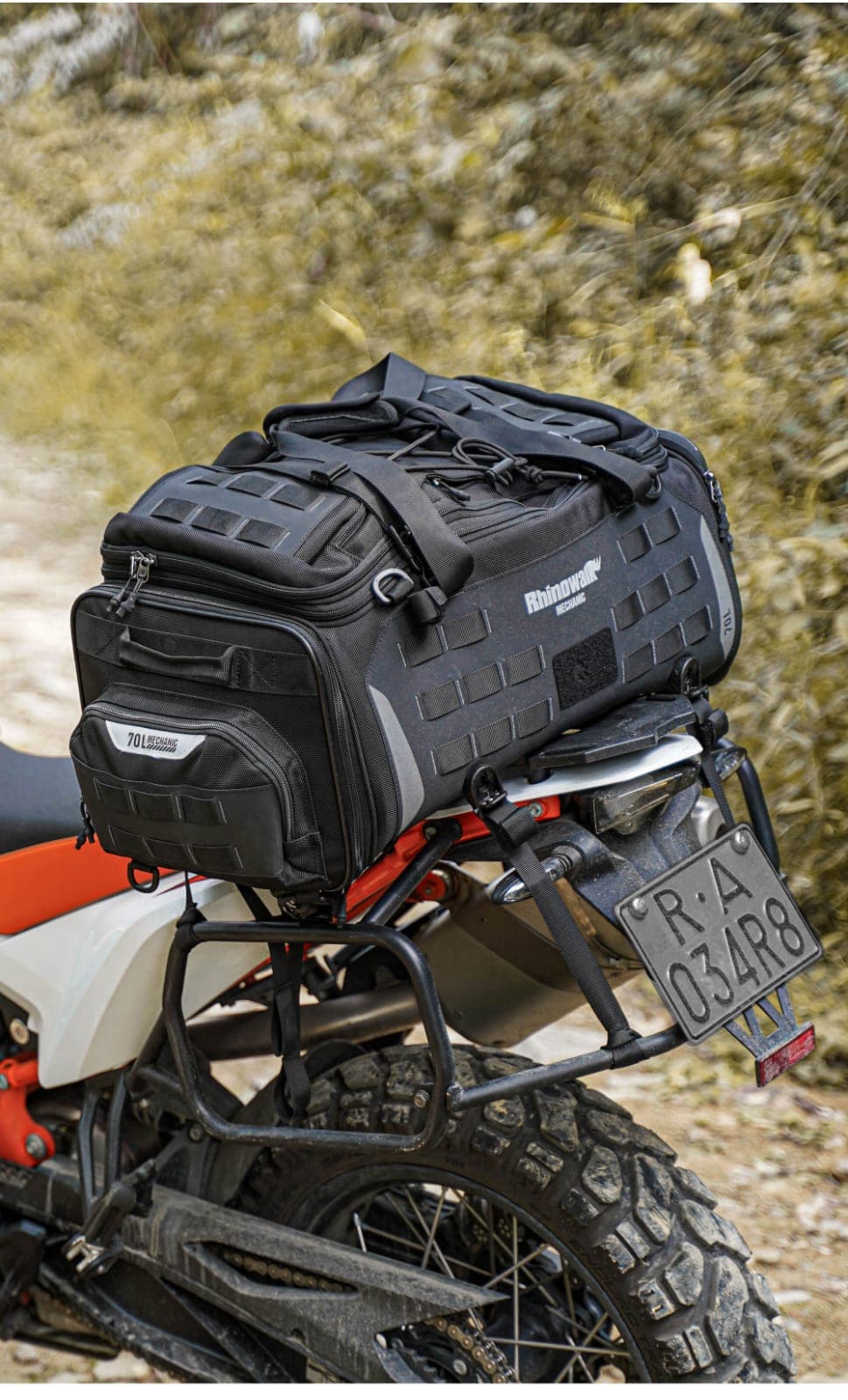 Rhino Walk Motorcycle Tail Bag – Waterproof Touring Seat Bag( 50-70 ltrs)