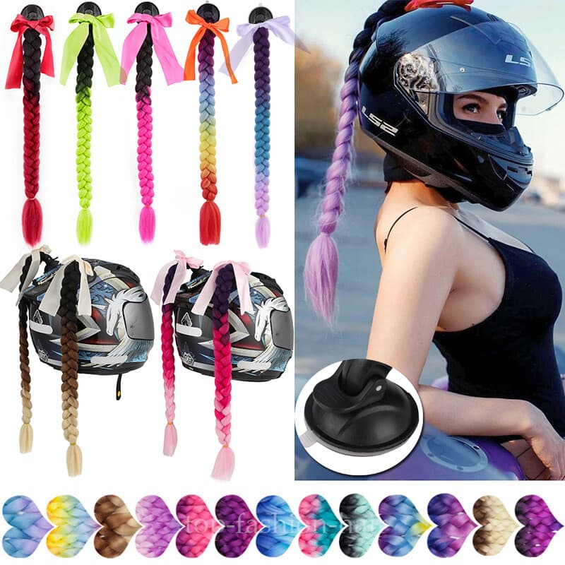 Universal Motorcycle Helmet Ponytail / Pigtail Braids Extension
