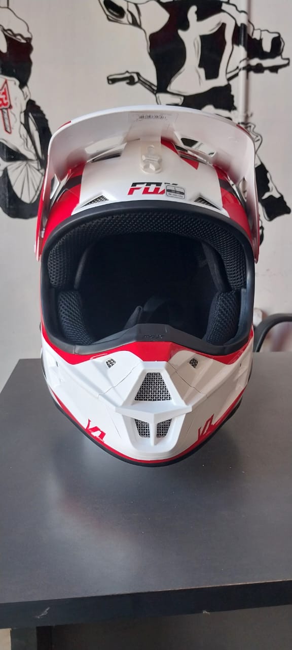 Fox V1 Red Black - fox red and black front.jpg | Premium Motorcycle Gear Kenya
